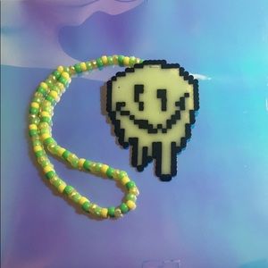 Rave Kandi Necklace Glow i/t Dark Smiley Face Melt